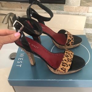 Nine West animal print sandal heel